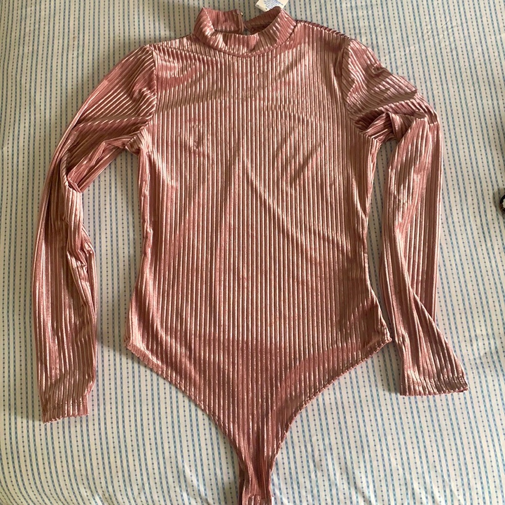 Velvet Mock Neck Bodysuit